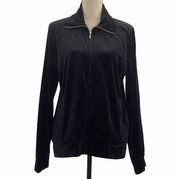 JONES NY Sport Black Full Zip Sweatshirt Size XL - Picture 1 of 12